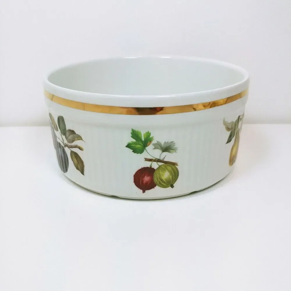 Staffordshire Salem England Alfred Meakin Fruit Oven Casserole bowl dish gold